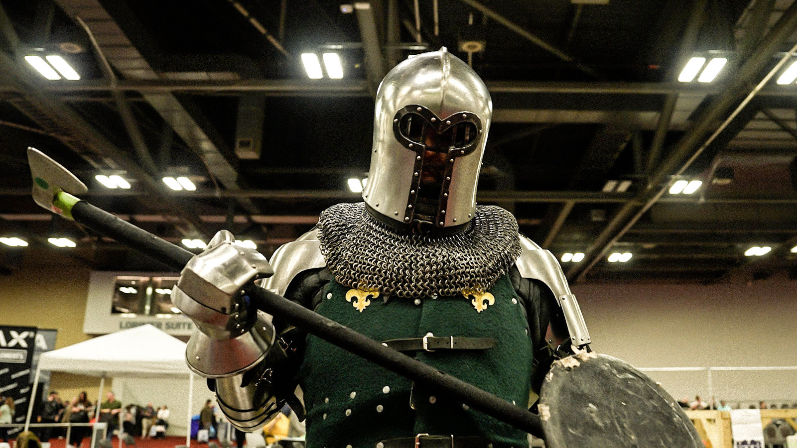 Armored League fighter in full plate armor