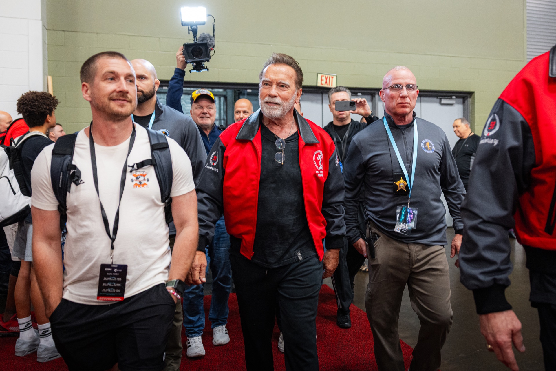 Arnold Schwarzenegger on the expo floor