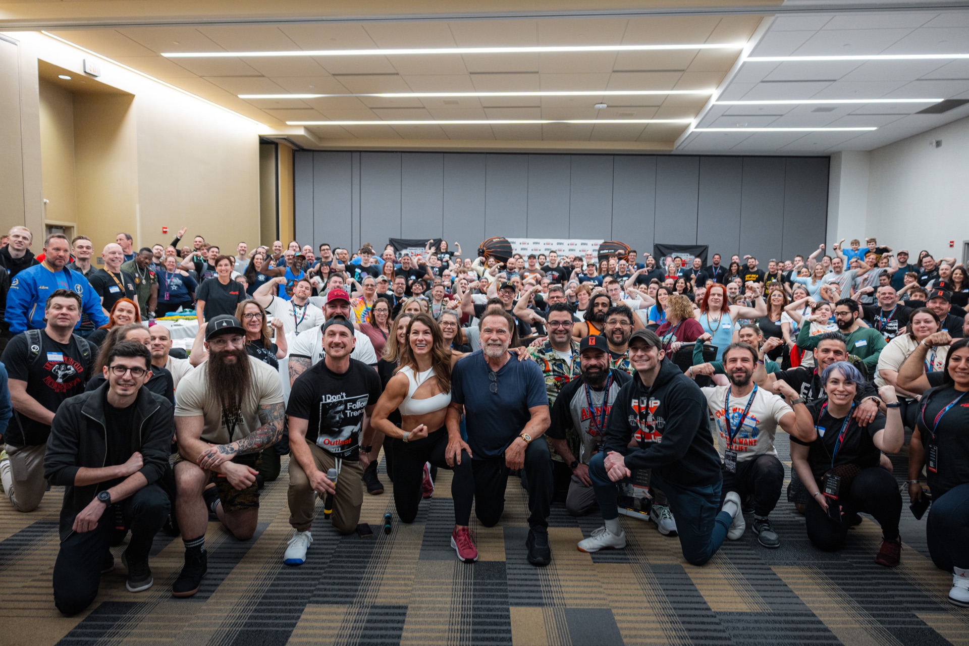 Arnold with the fitness community