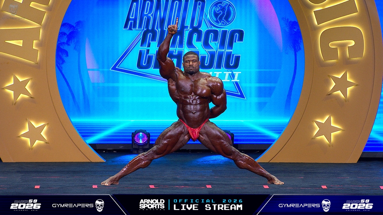 Arnold Classic athlete competing during the official livestream